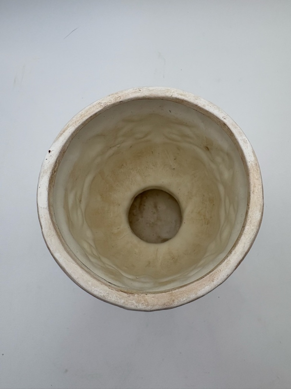 Vintage Grecian Style Cream and Golden Brown Ceramic Pedestal Vase or Planter - Picture 2 of 14